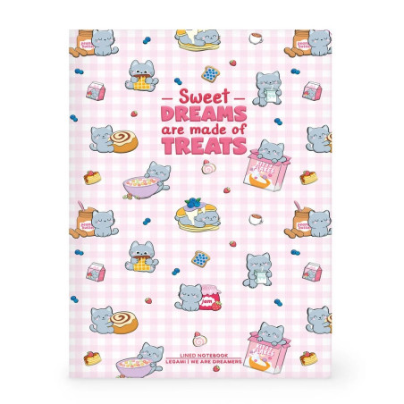 Quaderno a Righe B5 con Copertina Rigida Illustrata - Kitty - LEGAMI