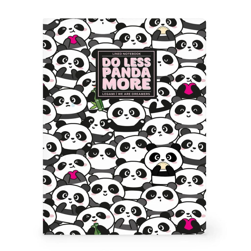 Quaderno a Righe B5 con Copertina Rigida Illustrata - Panda - LEGAMI