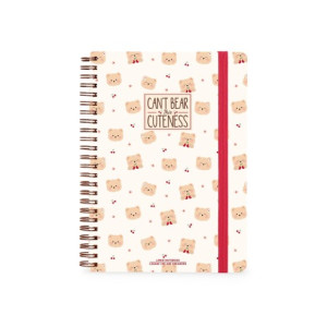 Quaderno formato A4 a righe con copertina rigida e pagina con stickers  - sweet bears - legami