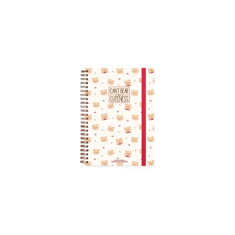 Quaderno formato A4 a righe con copertina rigida e pagina con stickers  - sweet bears - legami