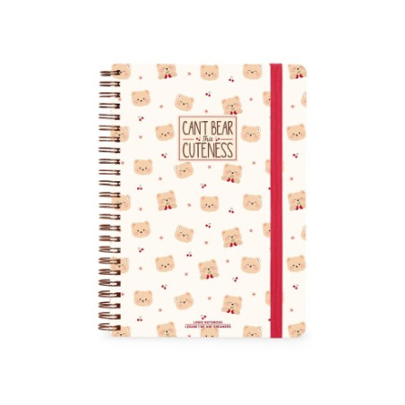 Quaderno formato A4 a righe con copertina rigida e pagina con stickers  - sweet bears - legami