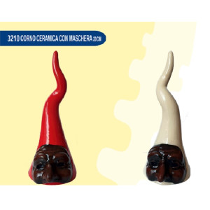 Corno in ceramina con pulcinella Napolimania