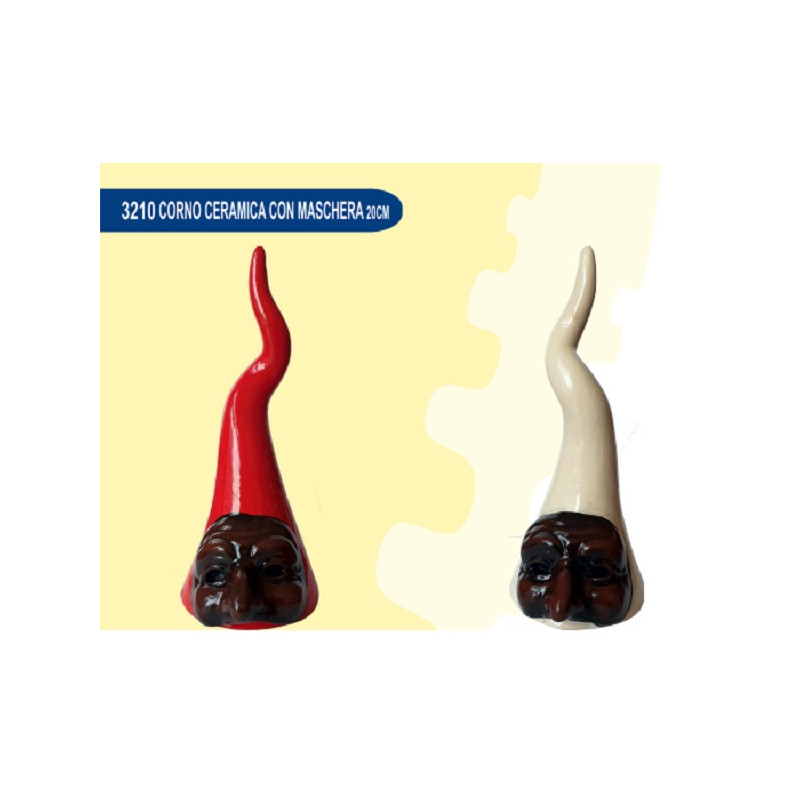 Corno in ceramina con pulcinella Napolimania