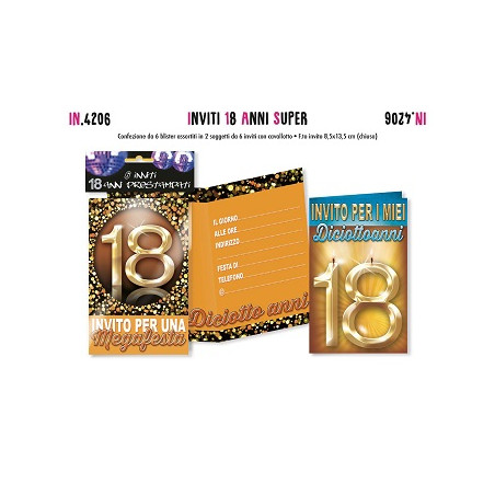 Inviti 18 anni 6pz