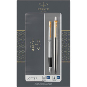 Parker Gift set duo jotter stainless steel gt sfera+ stilografica m