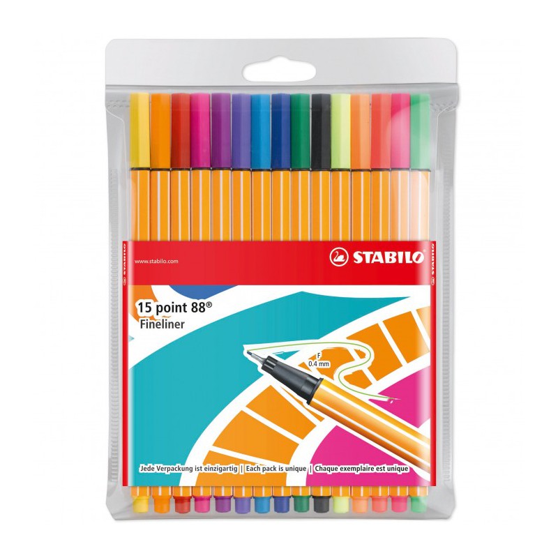Confezione 10 penne colorate Fineliner Point 88