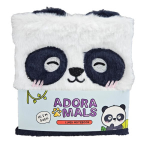 Quaderno con copertina peluche - panda