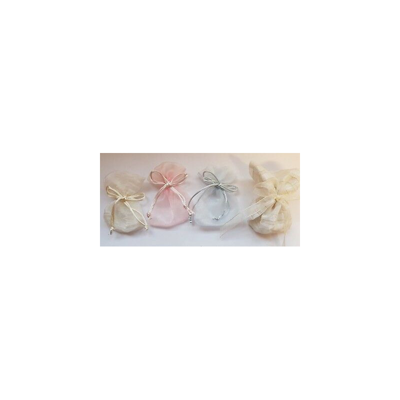 Sacchetti da confetti bomboniere velo avorio 19x12cm 6pz