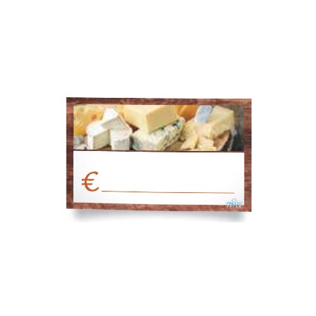 Segnaprezzo in PPL cancellabile 10pz con pennarello formaggi 100x60