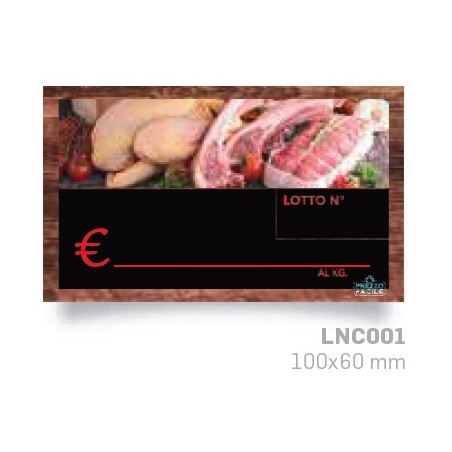Segnaprezzo in PPL legno nero cancellabile 10pz con pennarello carne 100x100