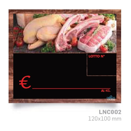Segnaprezzo in PPL legno nero cancellabile 10pz con pennarello carne 120x100