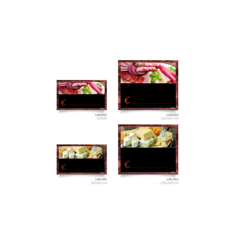 Segnaprezzo in PPL legno nero cancellabile 10pz con pennarello salumi 100x60