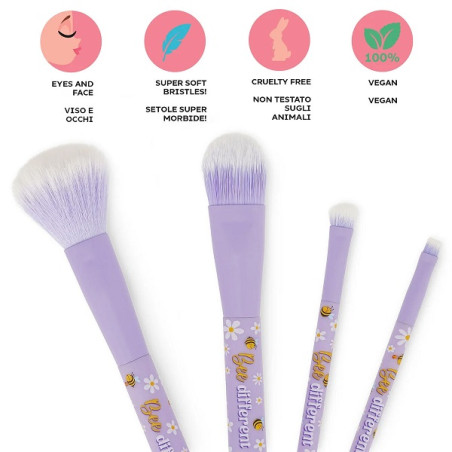 Set di 4 Pennelli per il Trucco Bee - Oh My Glow! - Legami