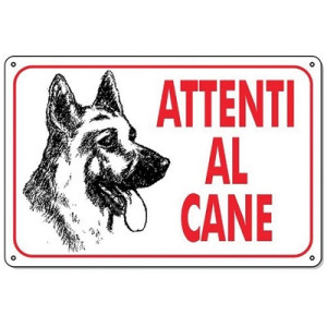 Targa Attenti al cane in PVC