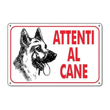 Targa Attenti al cane in PVC