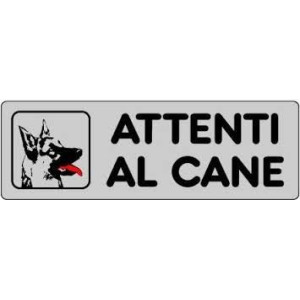 Targhette adesive ATTENTI AL CANE