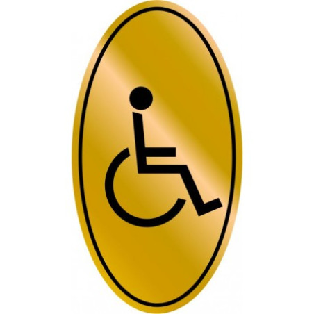 Targhette adesive resinate oro  figura in carrozzella