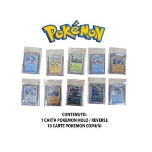 Carte da collezione Pokemon 1 holo/reverse + 10 comuni